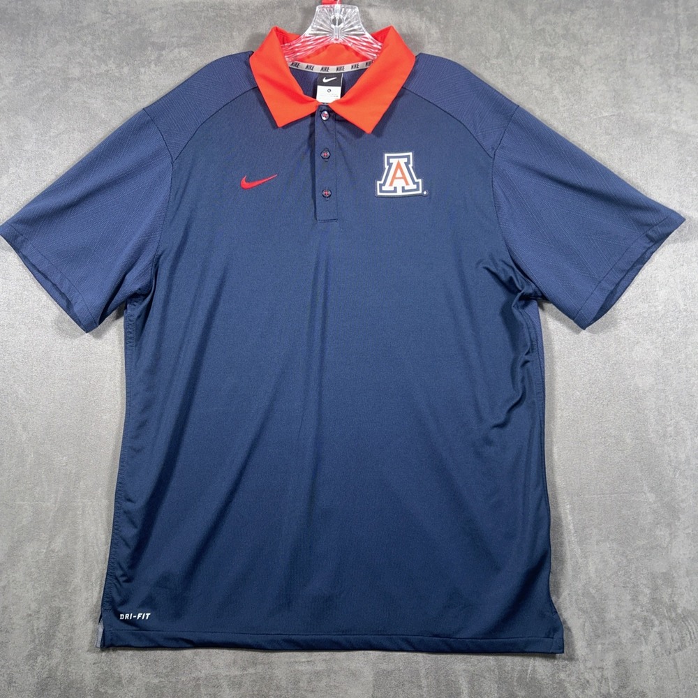 Arizona Wildcats Nike Dri-Fit Polo Shirt Mens XL Blue Golf Performance Stretch